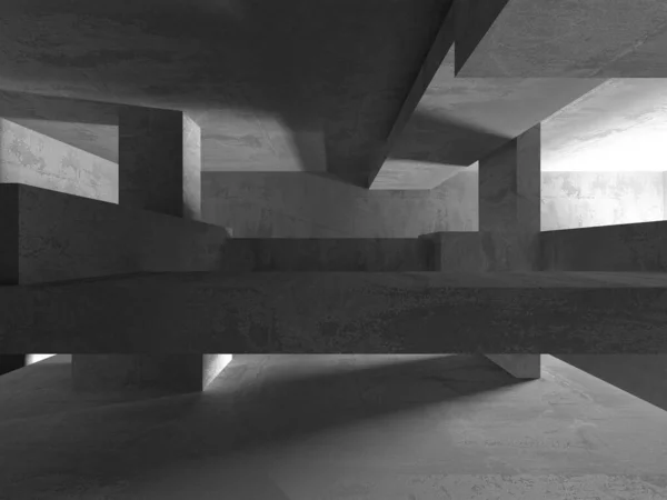 Arquitetura Parede Concreto Escuro Quarto Vazio Ilustração Renderização — Fotografia de Stock