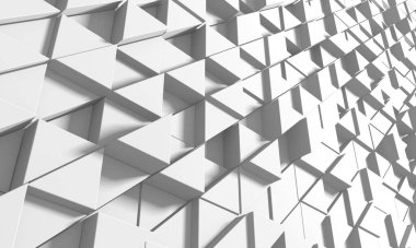 Beyaz Geometrik Poligon Soyut Arkaplan. 3d Hazırlama