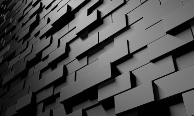 Soyut Karanlık Küpler Fütürist Tasarım Arkaplanı. 3d Görüntüleme