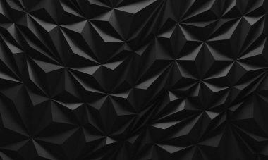 Karanlık Kaotik Poligon Yüzey Arkaplanı. 3d Görüntüleme