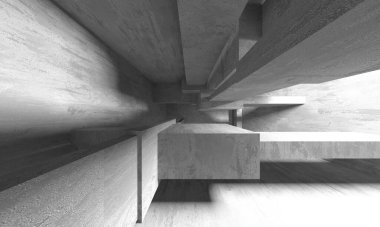 Soyut mimari arka plan. İçi boş beton döşeme. 3d hazırlayıcı