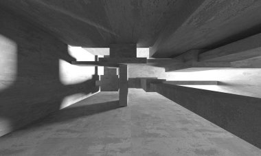 Soyut mimari arka plan. İçi boş beton döşeme. 3d hazırlayıcı