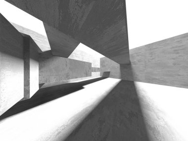 Soyut mimari iç plan. Boş beton oda. 3d hazırlayıcı