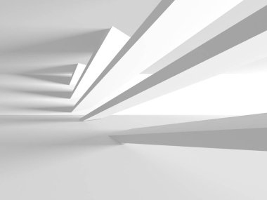 Soyut Beyaz Mimari Tasarım Konsepti. 3d Görüntüleme