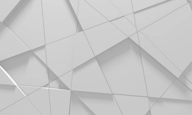 Beyaz Geometrik Poligon Soyut Arkaplan. 3d Hazırlama