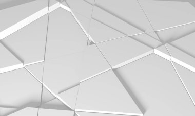 Beyaz Geometrik Poligon Soyut Arkaplan. 3d Hazırlama