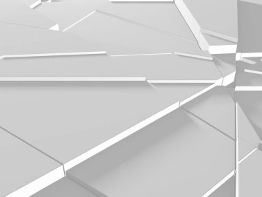 Beyaz Geometrik Poligon Soyut Arkaplan. 3d Hazırlama