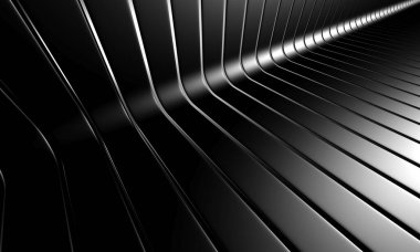 Metalik soyut dalgalı çizgili arka plan. 3d resimleme