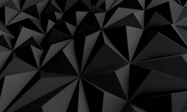 Karanlık Kaotik Poligon Yüzey Arkaplanı. 3d Görüntüleme