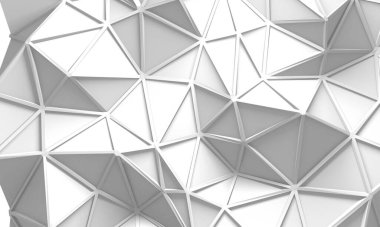 Beyaz Geometrik Poligon Soyut Arkaplan. 3d Hazırlama
