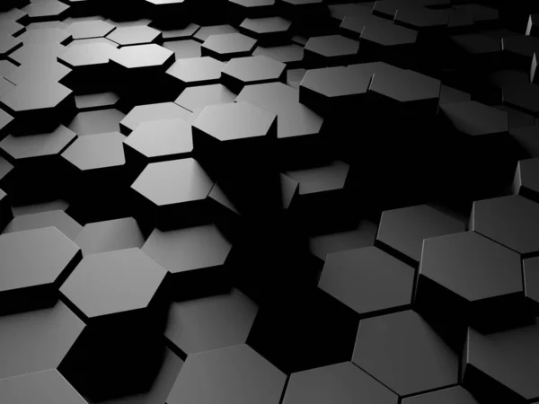 Chrom Metallic Hexagon Glossy Futuristischer Hintergrund Render — Stockfoto