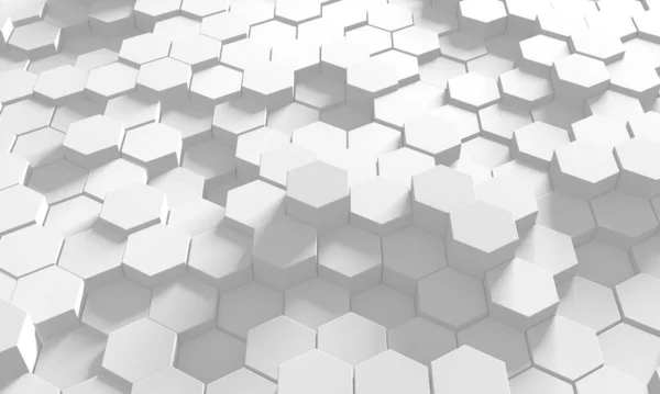 White Geometric Hexagon Abstract Achtergrond Render — Stockfoto