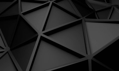 Karanlık Kaotik Poligon Yüzey Arkaplanı. 3d Görüntüleme