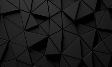 Karanlık Kaotik Poligon Yüzey Arkaplanı. 3d Görüntüleme