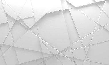 Beyaz Geometrik Poligon Soyut Arkaplan. 3d Hazırlama