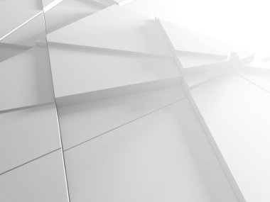 Beyaz Geometrik Poligon Soyut Arkaplan. 3d Hazırlama