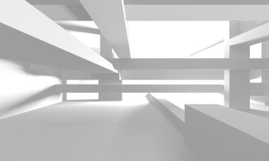 Aydınlatılmış koridor iç tasarımı. Boş Oda İç mimarisi. 3 Boyutlu Hazırlama