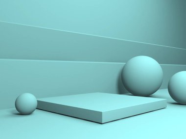 Soyut sahne podyum modeli. Ödül töreni konsepti. 3d hazırlayıcı