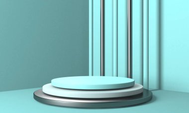 Soyut sahne podyum modeli. Ödül töreni konsepti. 3d hazırlayıcı