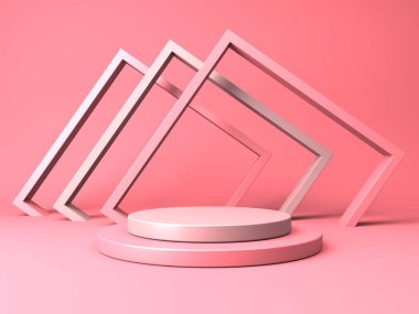 Soyut sahne podyum modeli. Ödül töreni konsepti. 3d hazırlayıcı