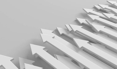 Okçular boş pazarlamayı soyut hale getirir. İş konsepti duvar kağıdı. 3d hazırlayıcı