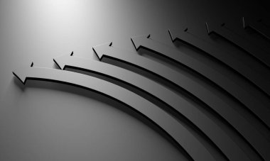 Yaratıcı grafik okları arka planda hareket ediyor. Soyut geometrik tasarım. 3d hazırlayıcı