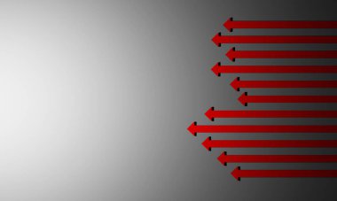 Okçular boş pazarlamayı soyut hale getirir. İş konsepti duvar kağıdı. 3d hazırlayıcı