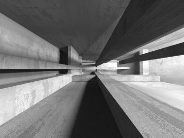 Soyut mimari iç plan. Boş beton oda. 3d hazırlayıcı