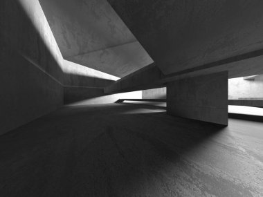 Soyut mimari arka plan. İçi boş beton döşeme. 3d hazırlayıcı