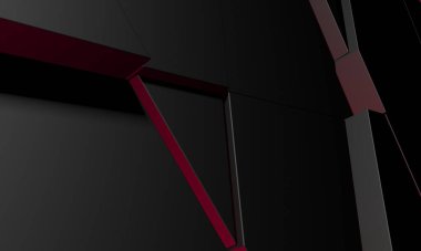 Karanlık Kaotik Poligon Yüzey Arkaplanı. 3d Görüntüleme