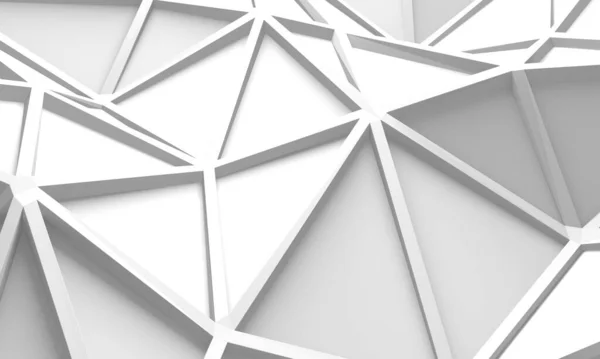 Білий Геометричний Полігонський Абстрактний Фон Рендеринг — стокове фото
