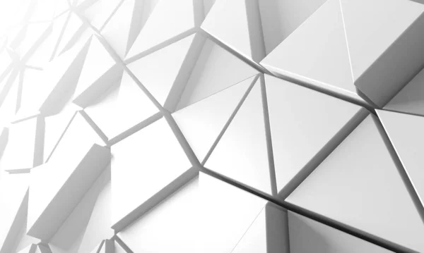 White Geometric Poligon Abstract Background Inglés Renderizado —  Fotos de Stock