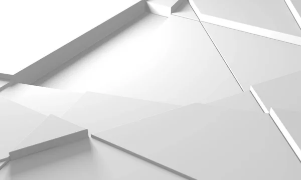 White Geometric Poligon Abstrakter Hintergrund Render — Stockfoto