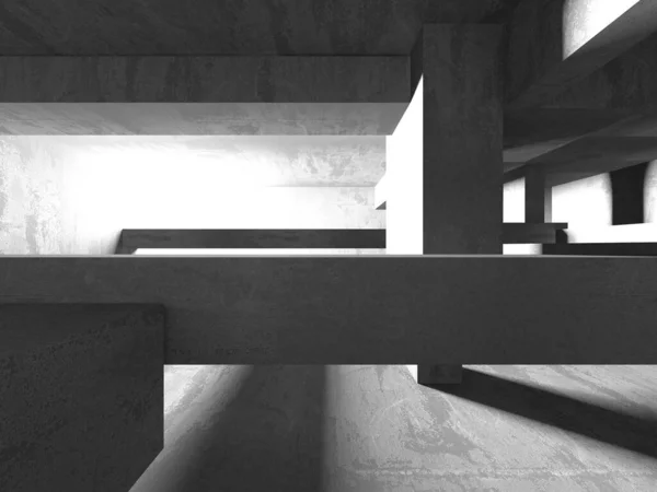 Arquitetura Abstrata Fundo Interior Concreto Áspero Vazio Renderização — Fotografia de Stock