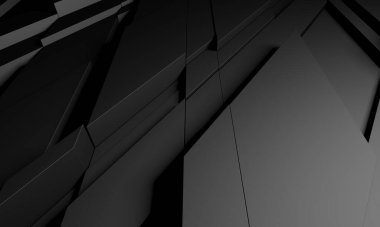 Karanlık Kaotik Poligon Yüzey Arkaplanı. 3d Görüntüleme