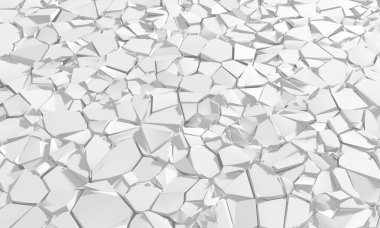 White cracked stone wall background. 3d rendering