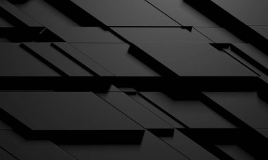 Karanlık Kaotik Poligon Yüzey Arkaplanı. 3d Görüntüleme