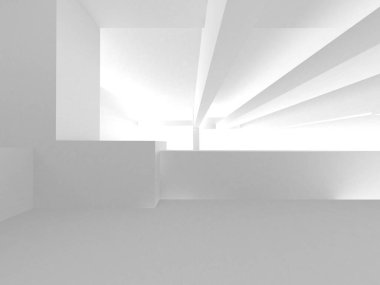 Aydınlatılmış koridor iç tasarımı. Boş Oda İç mimarisi. 3 Boyutlu Hazırlama