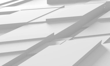 Beyaz Geometrik Poligon Soyut Arkaplan. 3d Hazırlama