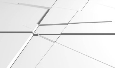 Beyaz Geometrik Poligon Soyut Arkaplan. 3d Hazırlama