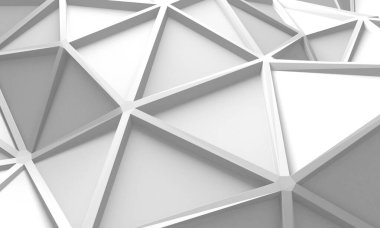 Beyaz Geometrik Poligon Soyut Arkaplan. 3d Hazırlama