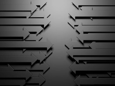 Okçular boş pazarlamayı soyut hale getirir. İş konsepti duvar kağıdı. 3d hazırlayıcı