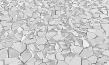 White cracked stone wall background. 3d rendering