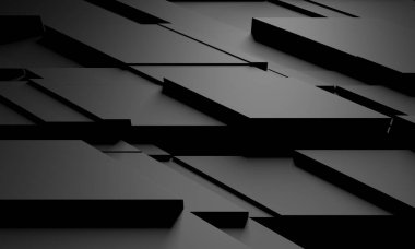 Karanlık Kaotik Poligon Yüzey Arkaplanı. 3d Görüntüleme