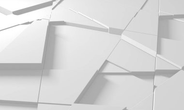 Beyaz Geometrik Poligon Soyut Arkaplan. 3d Hazırlama