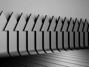 Yaratıcı grafik okları arka planda hareket ediyor. Soyut geometrik tasarım. 3d hazırlayıcı