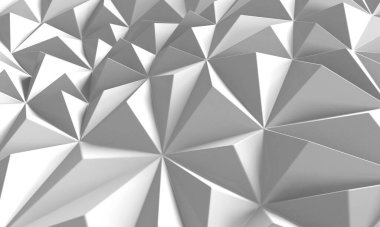 Beyaz Geometrik Poligon Soyut Arkaplan. 3d Hazırlama