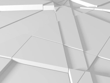 Beyaz Geometrik Poligon Soyut Arkaplan. 3d Hazırlama