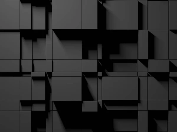 Abstract Donkere Kubussen Futuristisch Ontwerp Achtergrond Illustratie Van Render — Stockfoto