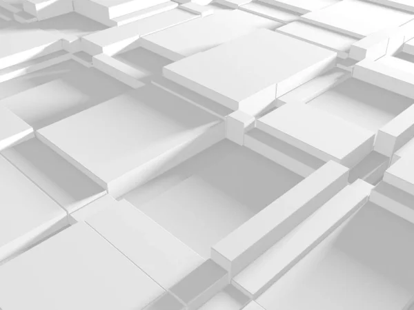 Witte Blokjes Structuur Abstracte Futuristische Achtergrond Renderen — Stockfoto